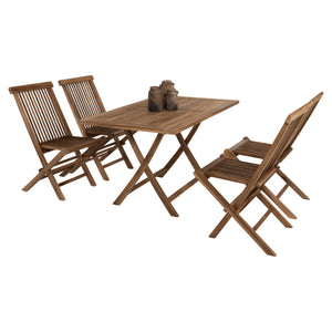 ΣΕΤ ΤΡΑΠΕΖΑΡΙΑΣ ΕΞΩΤ. ΧΩΡΟΥ 5ΤΜΧ KENDALL HM11955 ΜΑΣΙΦ ΞΥΛΟ TEAK ΦΥΣΙΚΟ - Pakobazaar