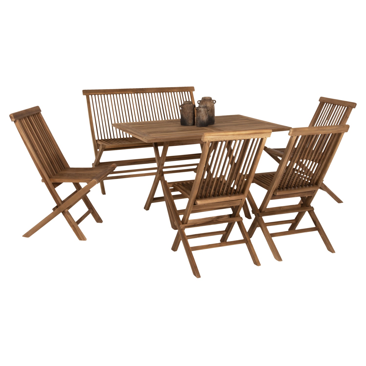 ΣΕΤ ΤΡΑΠΕΖΑΡΙΑΣ ΕΞΩΤ. ΧΩΡΟΥ 6ΤΜΧ KENDALL HM11954 ΜΑΣΙΦ ΞΥΛΟ TEAK ΦΥΣΙΚΟ - Pakobazaar