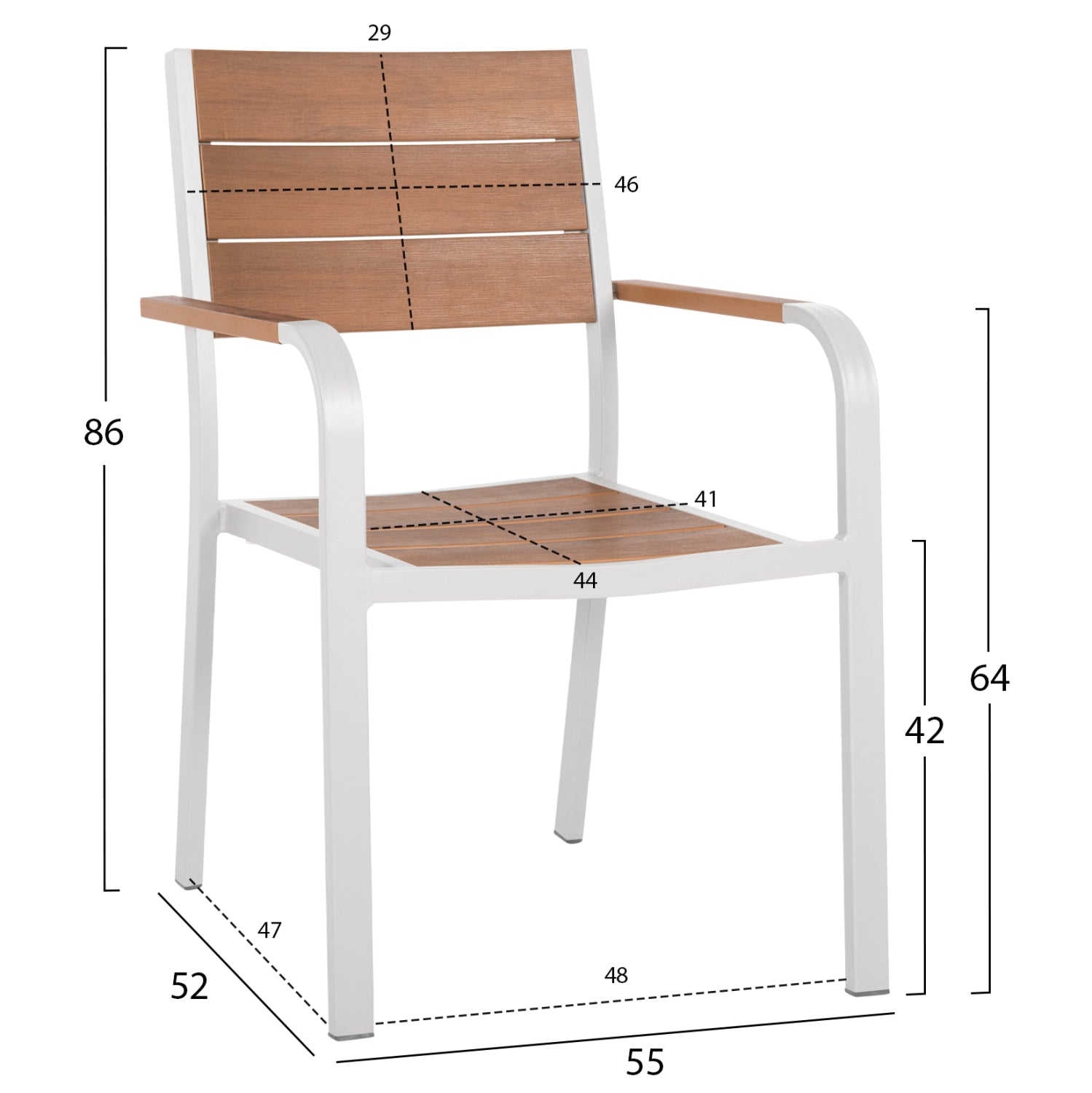ΣΕΤ ΤΡΑΠΕΖΑΡΙΑΣ TABER HM10738 ΤΡΑΠΕΖΙ & 6 ΠΟΛΥΘΡΟΝΕΣ-ΑΛΟΥΜΙΝΙΟ & POLYWOOD-ΛΕΥΚΟ - Pakobazaar