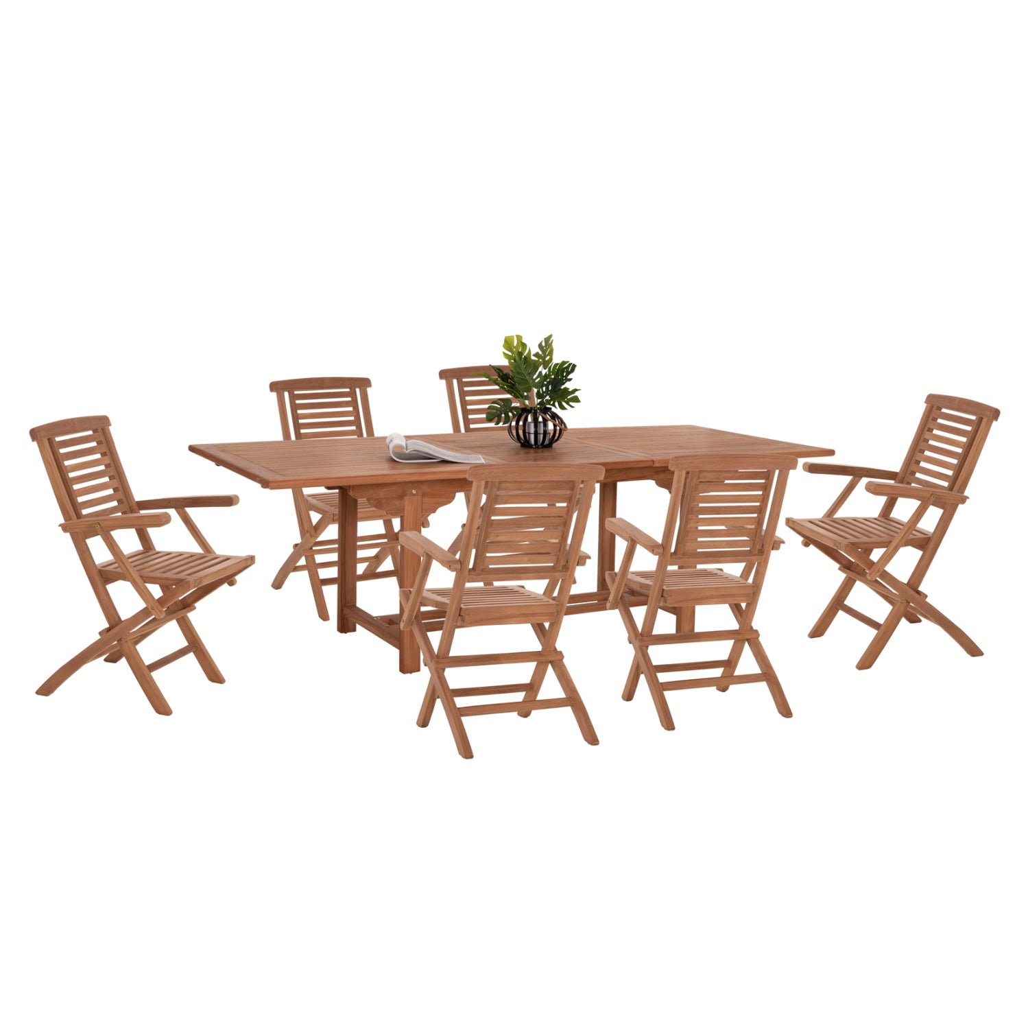 ΣΕΤ ΤΡΑΠΕΖΑΡΙΑΣ CRANDER HM21288 ΤΡΑΠΕΖΙ & 6 ΠΟΛΥΘΡΟΝΕΣ ΠΤΥΣΣΟΜΕΝΕΣ-ΤΕΑΚ - Pakobazaar