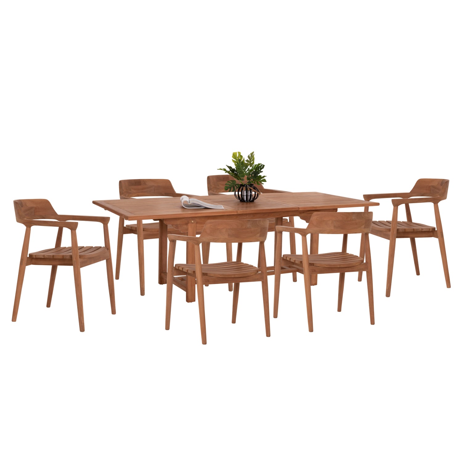 ΣΕΤ ΤΡΑΠΕΖΑΡΙΑΣ FREM HM21291 ΤΡΑΠΕΖΙ & 6 ΠΟΛΥΘΡΟΝΕΣ---ΤΕΑΚ ΞΥΛΟ - Pakobazaar