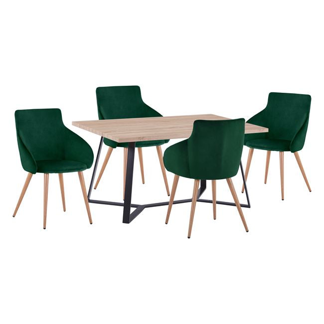 ΣΕΤ ΤΡΑΠΕΖΑΡΙΑΣ HM11182 5ΤΜΧ ΤΡΑΠΕΖΙ ALDWIN MDF & ΚΑΡΕΚΛΕΣ IVY ΚΥΠΑΡΙΣΣΙ ΒΕΛΟΥΔΟ - Pakobazaar