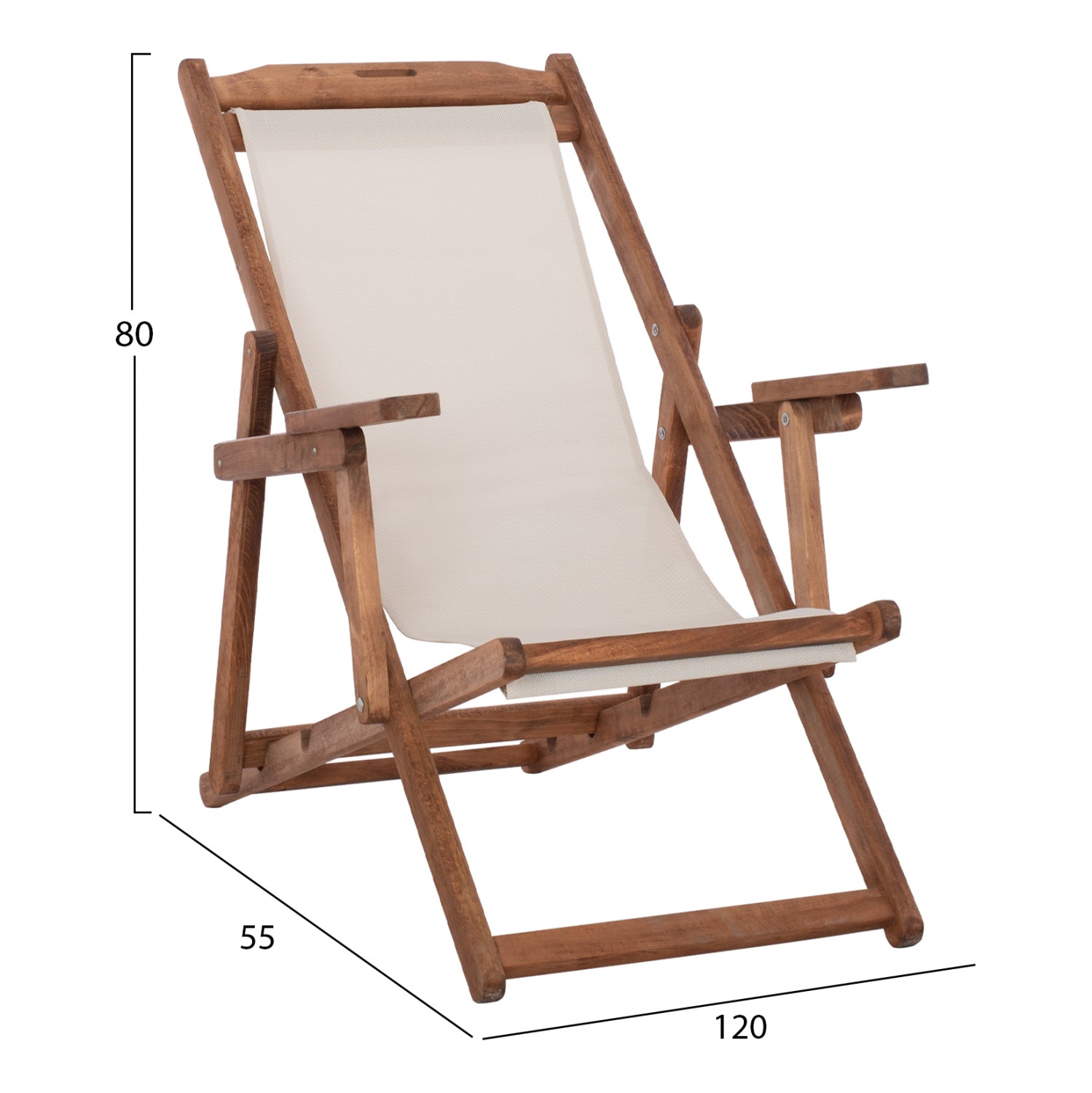 ΣΕΖΛΟΝΓΚ ΛΗΜΝΟΣ ΜΕ ΜΠΡΑΤΣΑ ΕΜΠ/ΣΜΟΣ ΚΑΡΥΔΙ ΜΕ PVC 2Χ1 ΕΚΡΟΥ HM11433.01 62,5x97x105εκ. - Pakobazaar