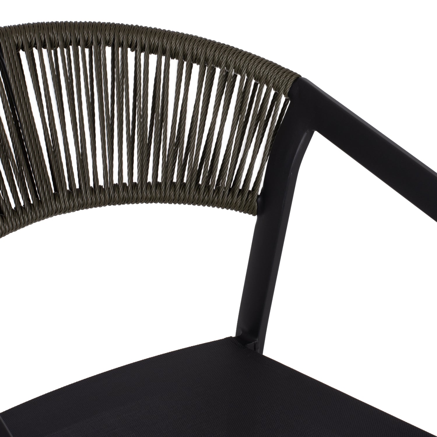 ΣΚΑΜΠΟ ΑΛΟΥΜΙΝΙΟΥ ΑΝΘΡΑΚΙ ΜΕ ΜΠΡΑΤΣΑ- RATTAN- ΧΑΚΙ TEXTLINE 56x58x105Y εκ.HM5892.04 - Pakobazaar