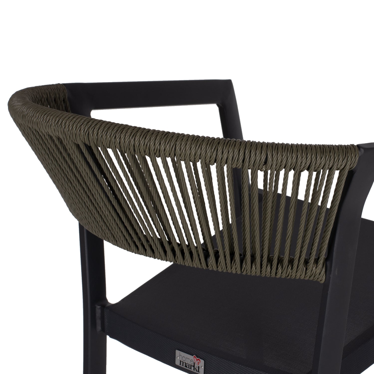 ΣΚΑΜΠΟ ΑΛΟΥΜΙΝΙΟΥ ΑΝΘΡΑΚΙ ΜΕ ΜΠΡΑΤΣΑ- RATTAN- ΧΑΚΙ TEXTLINE 56x58x105Y εκ.HM5892.04 - Pakobazaar