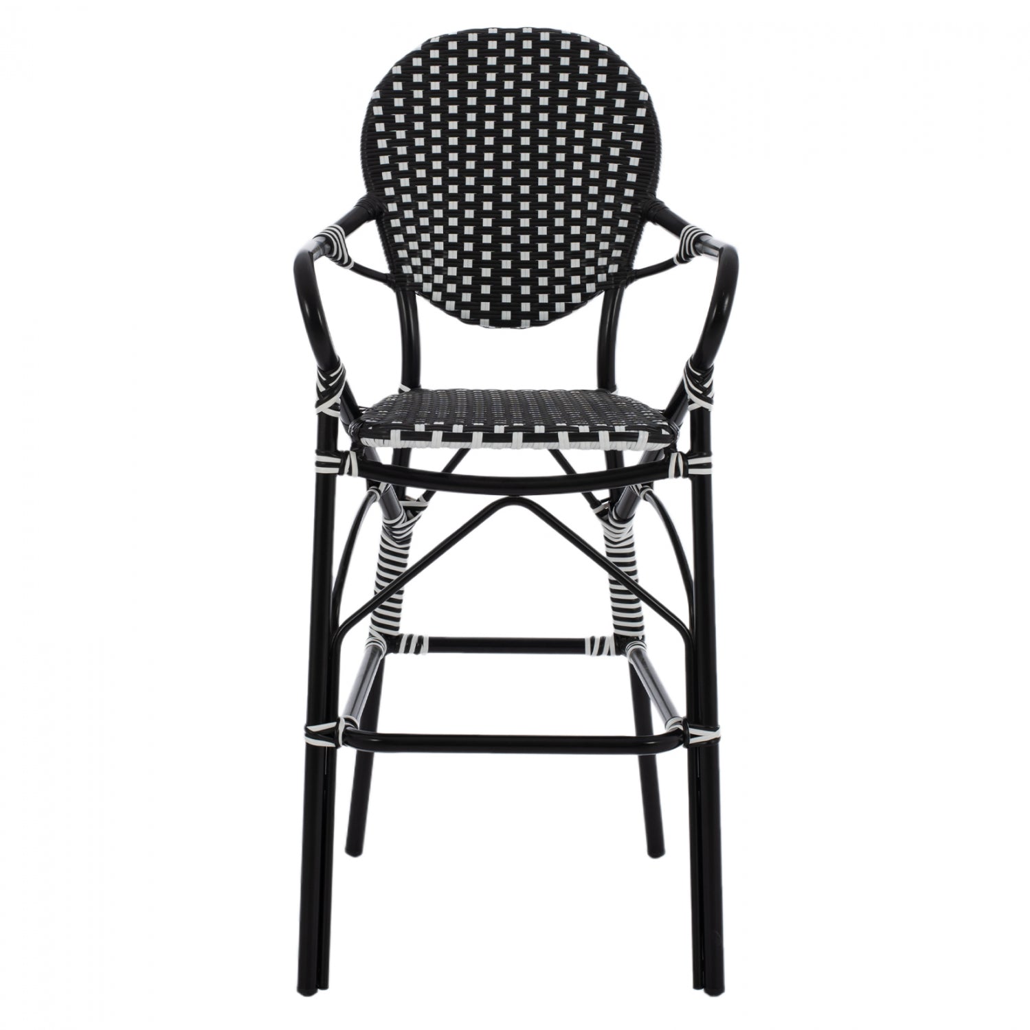 ΣΚΑΜΠΟ ΑΛΟΥΜΙΝΙΟΥ BAMBOO LOOK ΜΕ WICKER ΜΑΥΡΟ ΛΕΥΚΟ HM5794.02 56x60x126 εκ. - Pakobazaar