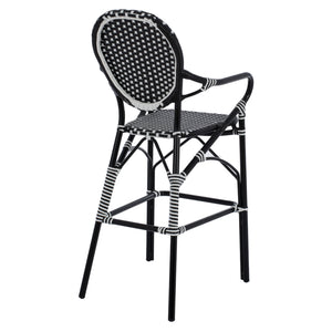 ΣΚΑΜΠΟ ΑΛΟΥΜΙΝΙΟΥ BAMBOO LOOK ΜΕ WICKER ΜΑΥΡΟ ΛΕΥΚΟ HM5794.02 56x60x126 εκ. - Pakobazaar