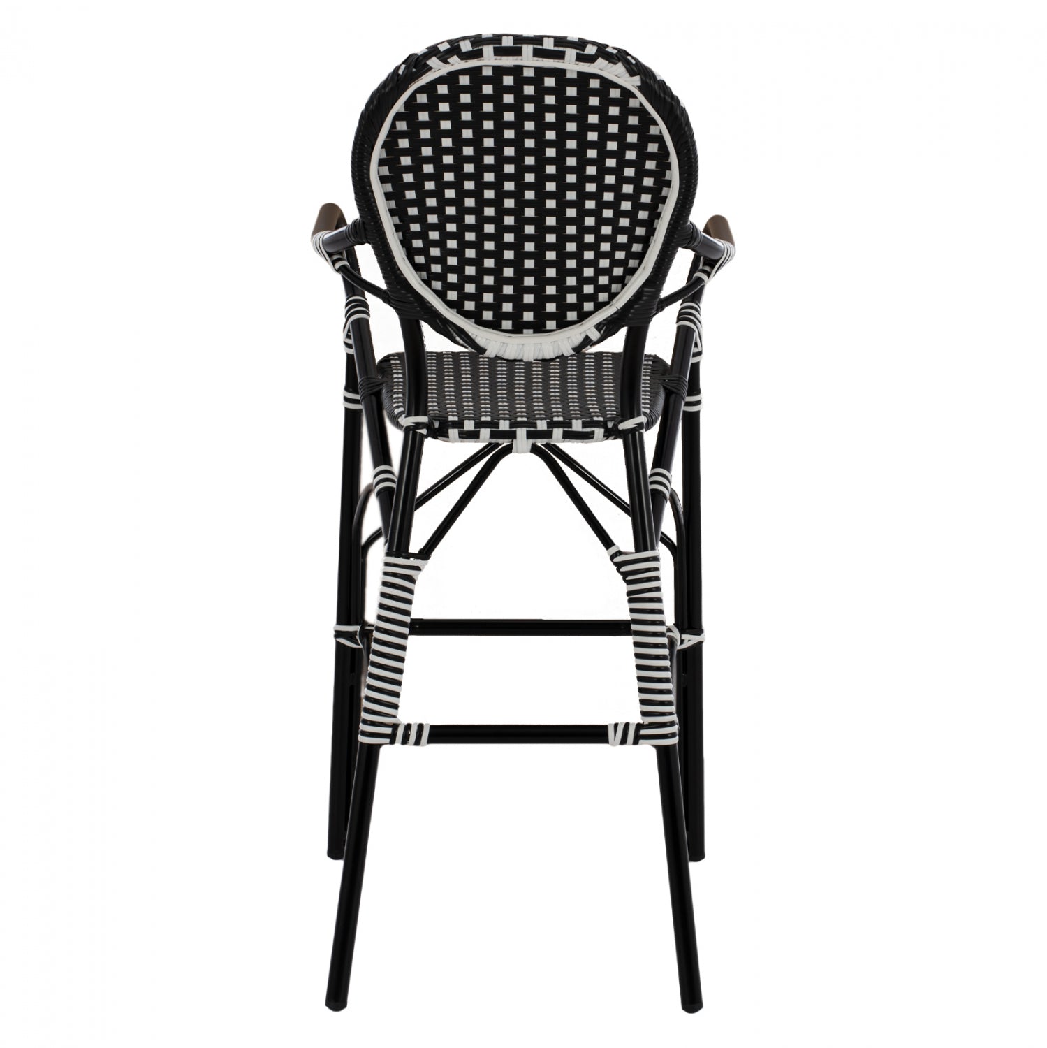 ΣΚΑΜΠΟ ΑΛΟΥΜΙΝΙΟΥ BAMBOO LOOK ΜΕ WICKER ΜΑΥΡΟ ΛΕΥΚΟ HM5794.02 56x60x126 εκ. - Pakobazaar
