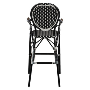 ΣΚΑΜΠΟ ΑΛΟΥΜΙΝΙΟΥ BAMBOO LOOK ΜΕ WICKER ΜΑΥΡΟ ΛΕΥΚΟ HM5794.02 56x60x126 εκ. - Pakobazaar