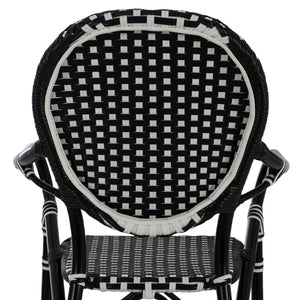 ΣΚΑΜΠΟ ΑΛΟΥΜΙΝΙΟΥ BAMBOO LOOK ΜΕ WICKER ΜΑΥΡΟ ΛΕΥΚΟ HM5794.02 56x60x126 εκ. - Pakobazaar