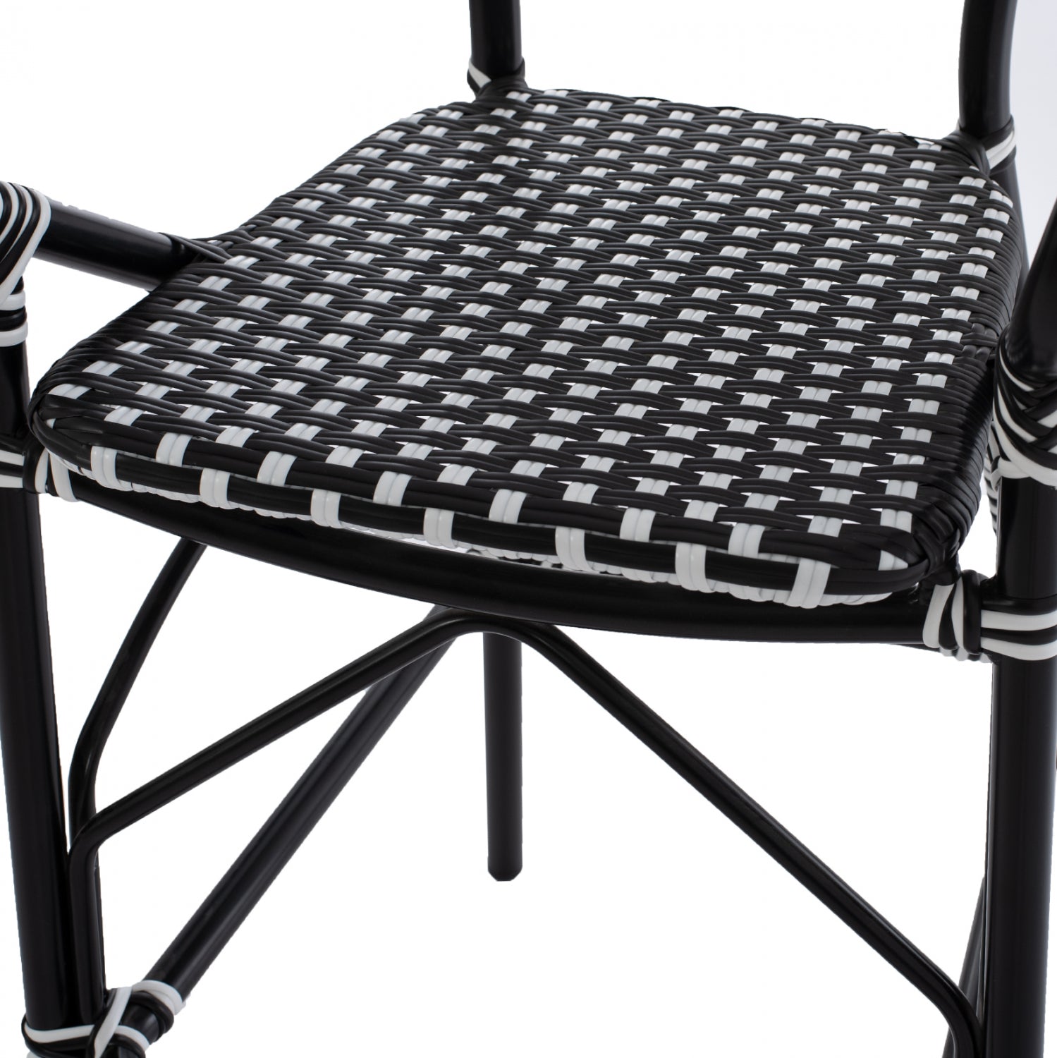 ΣΚΑΜΠΟ ΑΛΟΥΜΙΝΙΟΥ BAMBOO LOOK ΜΕ WICKER ΜΑΥΡΟ ΛΕΥΚΟ HM5794.02 56x60x126 εκ. - Pakobazaar