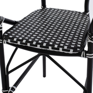 ΣΚΑΜΠΟ ΑΛΟΥΜΙΝΙΟΥ BAMBOO LOOK ΜΕ WICKER ΜΑΥΡΟ ΛΕΥΚΟ HM5794.02 56x60x126 εκ. - Pakobazaar