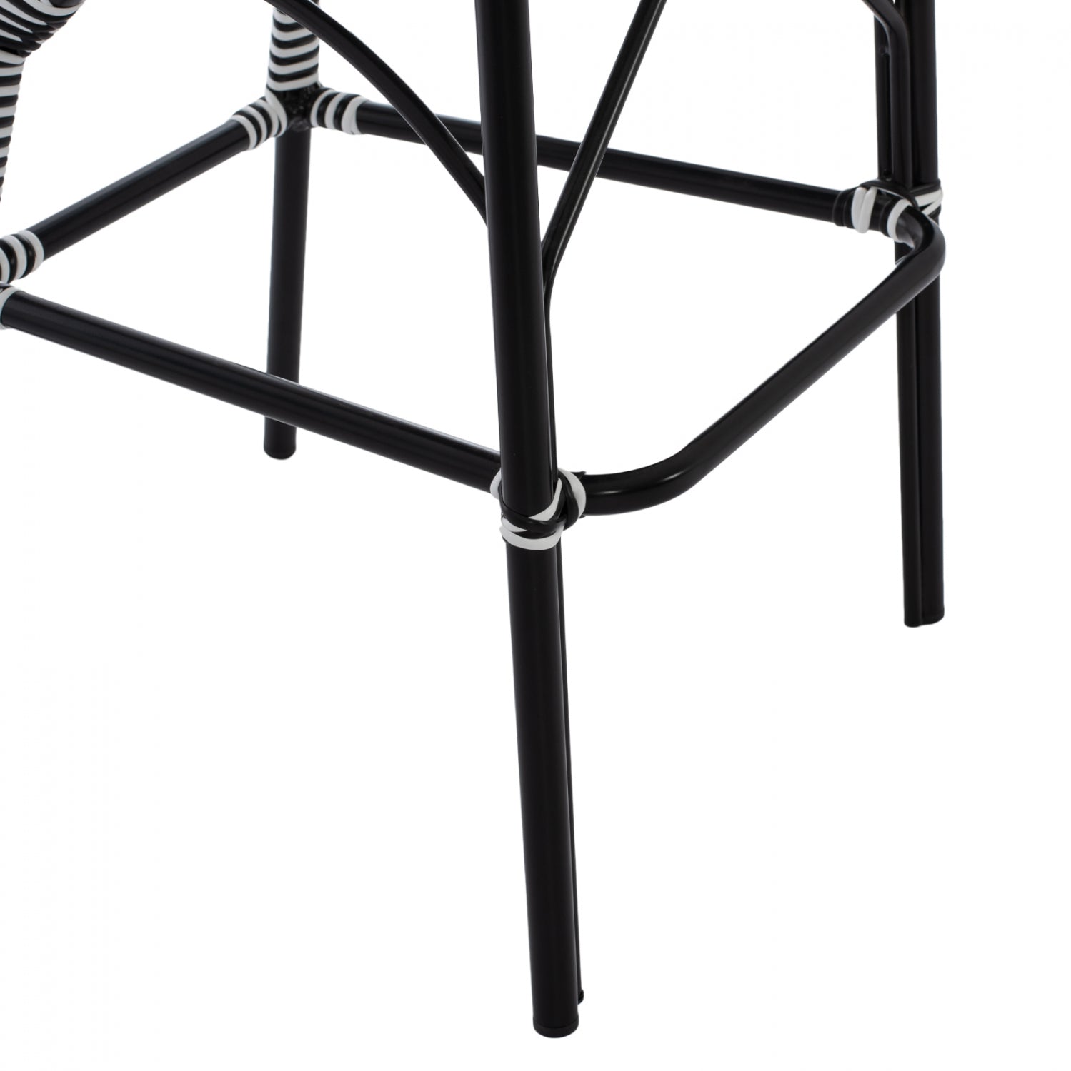 ΣΚΑΜΠΟ ΑΛΟΥΜΙΝΙΟΥ BAMBOO LOOK ΜΕ WICKER ΜΑΥΡΟ ΛΕΥΚΟ HM5794.02 56x60x126 εκ. - Pakobazaar