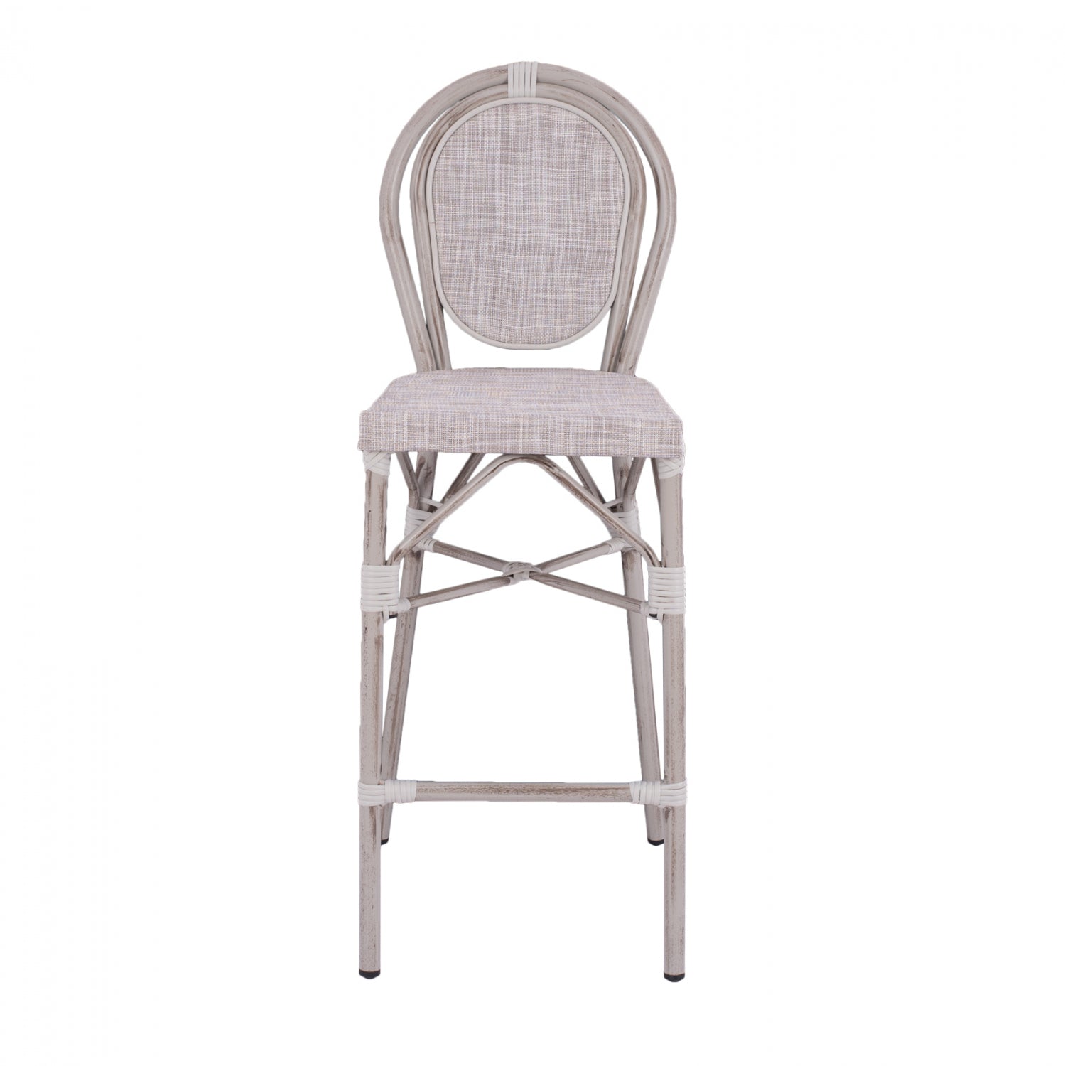ΣΚΑΜΠΩ ΑΛΟΥΜΙΝΙΟΥ BAMBOO LOOK ΠΑΤΙΝΑ ΛΕΥΚΟ ΜΕ TEXTLINE HM5110 41x52x116 εκ. - Pakobazaar