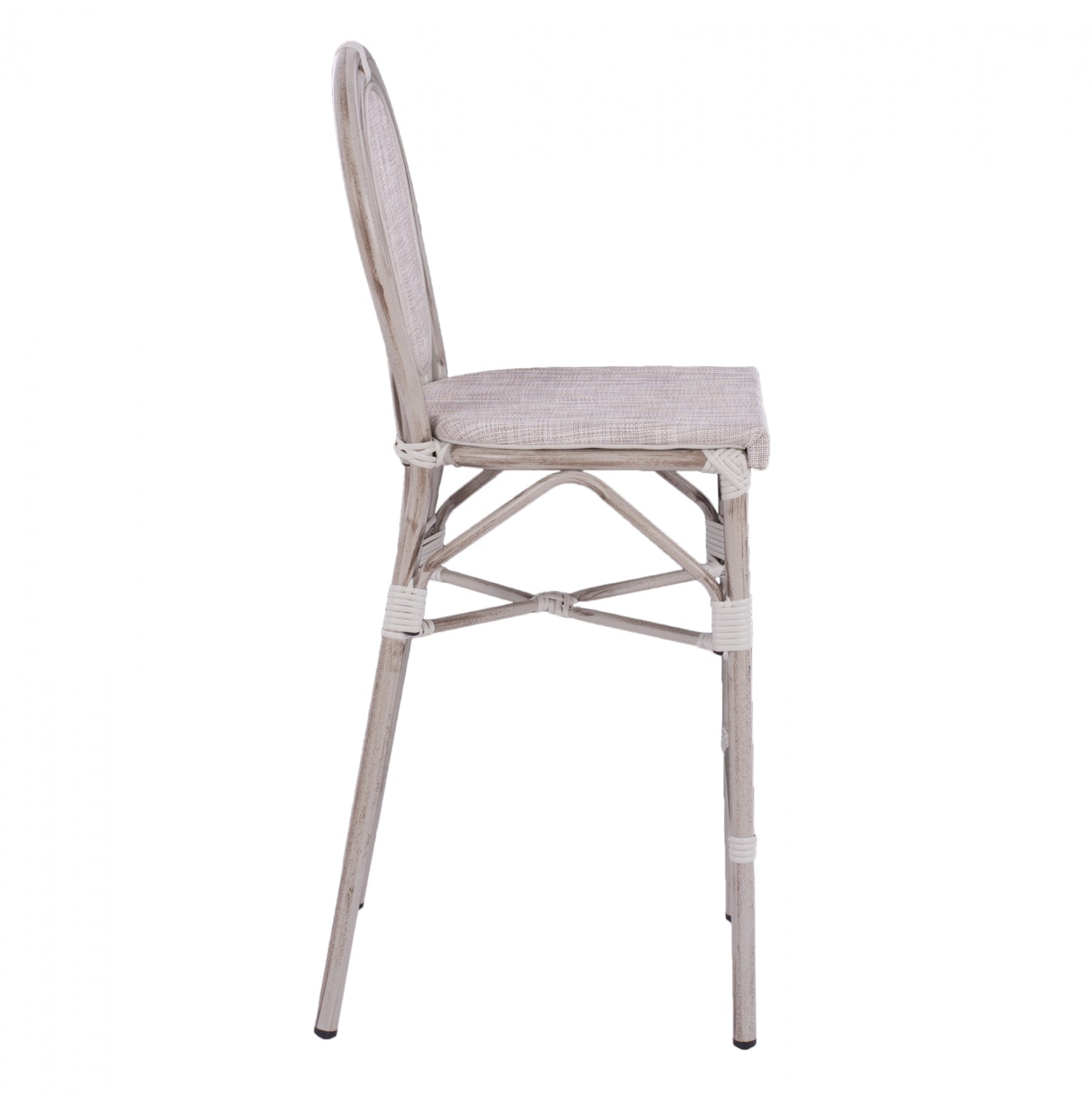 ΣΚΑΜΠΩ ΑΛΟΥΜΙΝΙΟΥ BAMBOO LOOK ΠΑΤΙΝΑ ΛΕΥΚΟ ΜΕ TEXTLINE HM5110 41x52x116 εκ. - Pakobazaar
