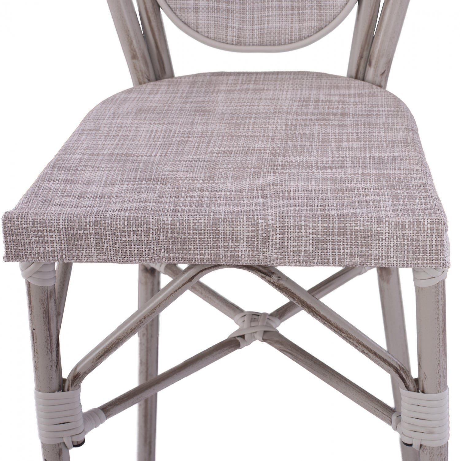 ΣΚΑΜΠΩ ΑΛΟΥΜΙΝΙΟΥ BAMBOO LOOK ΠΑΤΙΝΑ ΛΕΥΚΟ ΜΕ TEXTLINE HM5110 41x52x116 εκ. - Pakobazaar