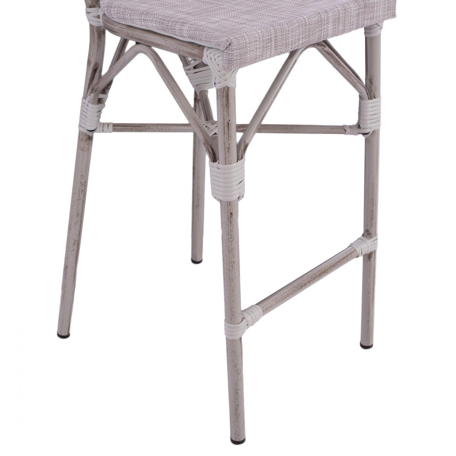 ΣΚΑΜΠΩ ΑΛΟΥΜΙΝΙΟΥ BAMBOO LOOK ΠΑΤΙΝΑ ΛΕΥΚΟ ΜΕ TEXTLINE HM5110 41x52x116 εκ. - Pakobazaar