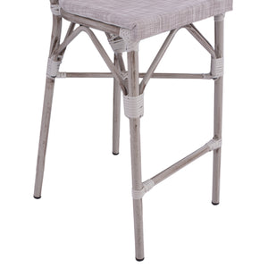 ΣΚΑΜΠΩ ΑΛΟΥΜΙΝΙΟΥ BAMBOO LOOK ΠΑΤΙΝΑ ΛΕΥΚΟ ΜΕ TEXTLINE HM5110 41x52x116 εκ. - Pakobazaar
