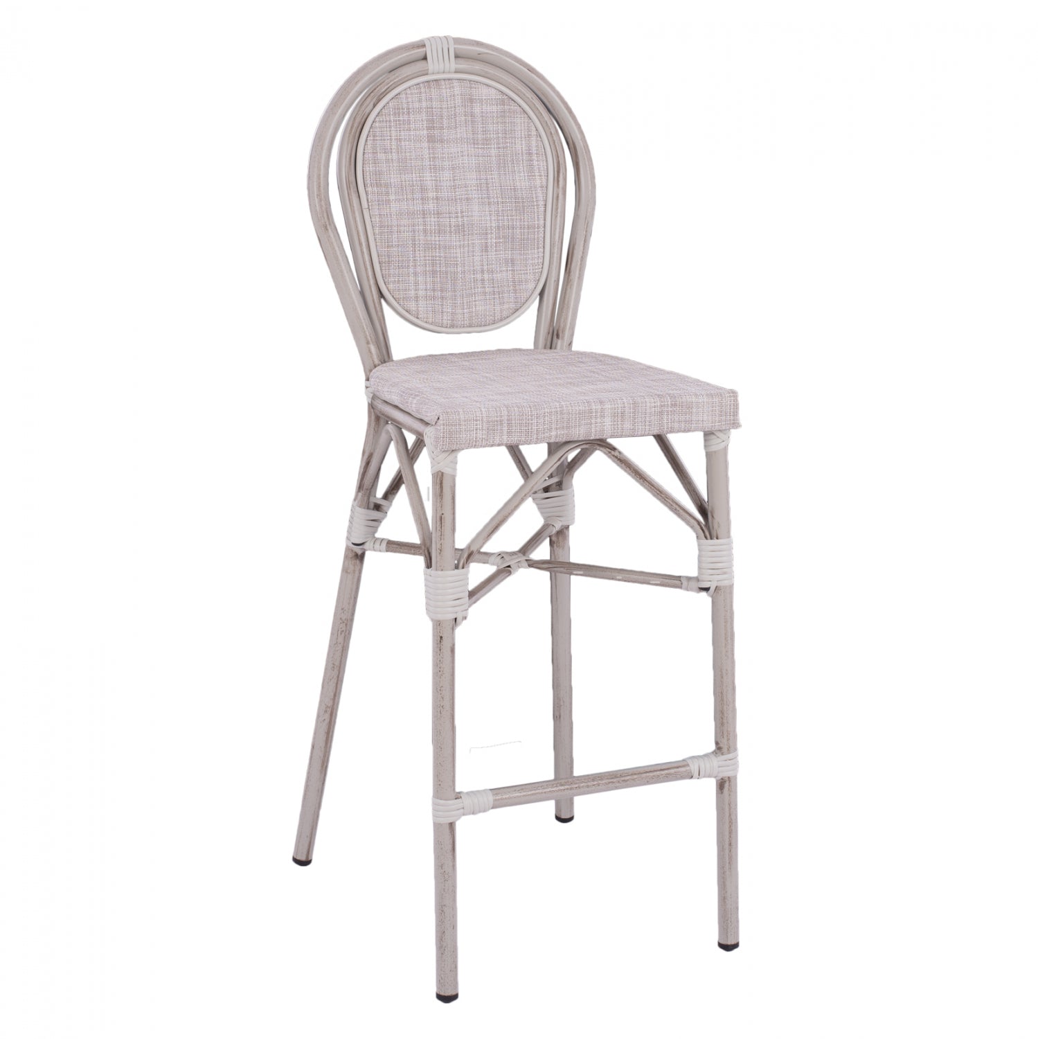 ΣΚΑΜΠΩ ΑΛΟΥΜΙΝΙΟΥ BAMBOO LOOK ΠΑΤΙΝΑ ΛΕΥΚΟ ΜΕ TEXTLINE HM5110 41x52x116 εκ. - Pakobazaar