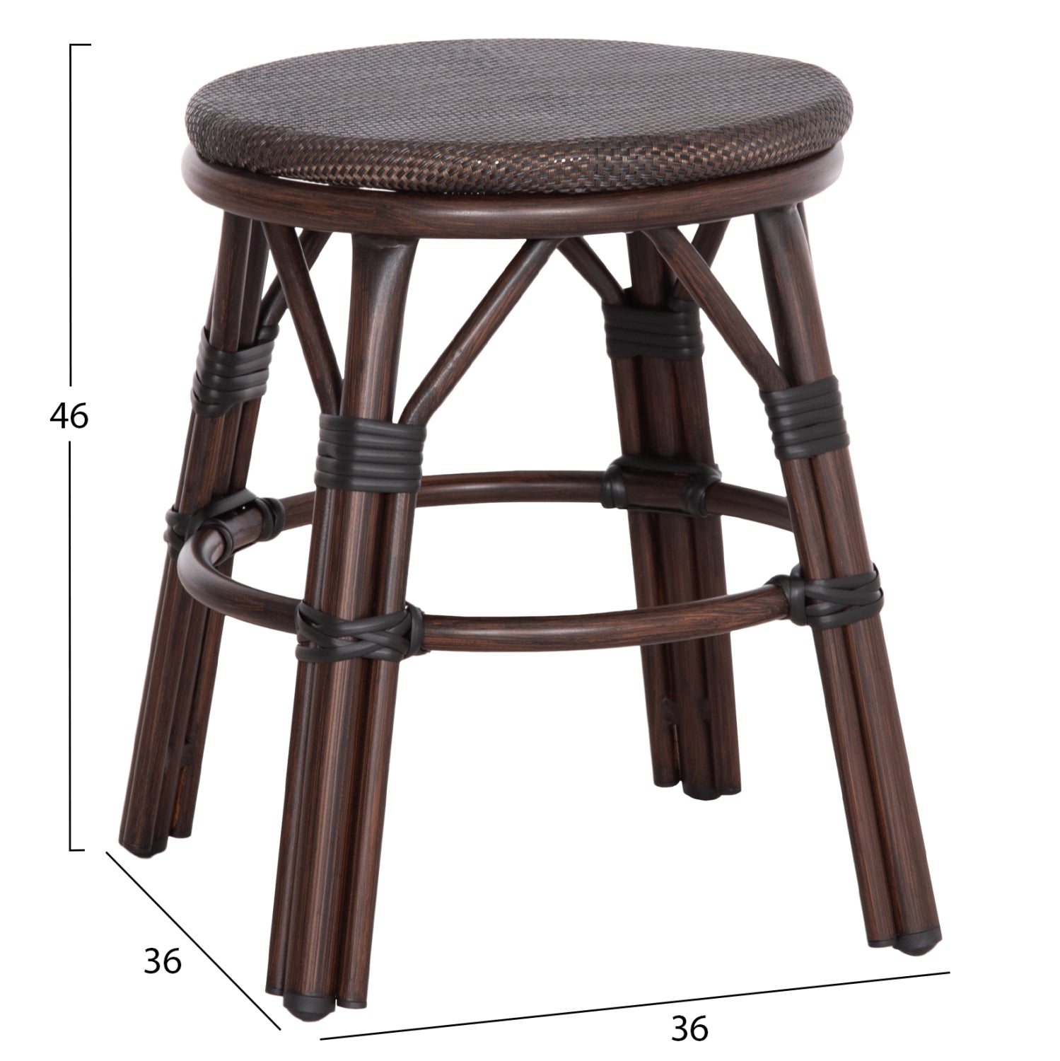 ΣΚΑΜΠΟ ΑΛΟΥΜΙΝΙΟΥ CHINO HM6285.01 BAMBOO LOOK ΚΑΦΕ-TEXTILENE ΚΑΦΕ Φ36x46Υεκ. - Pakobazaar