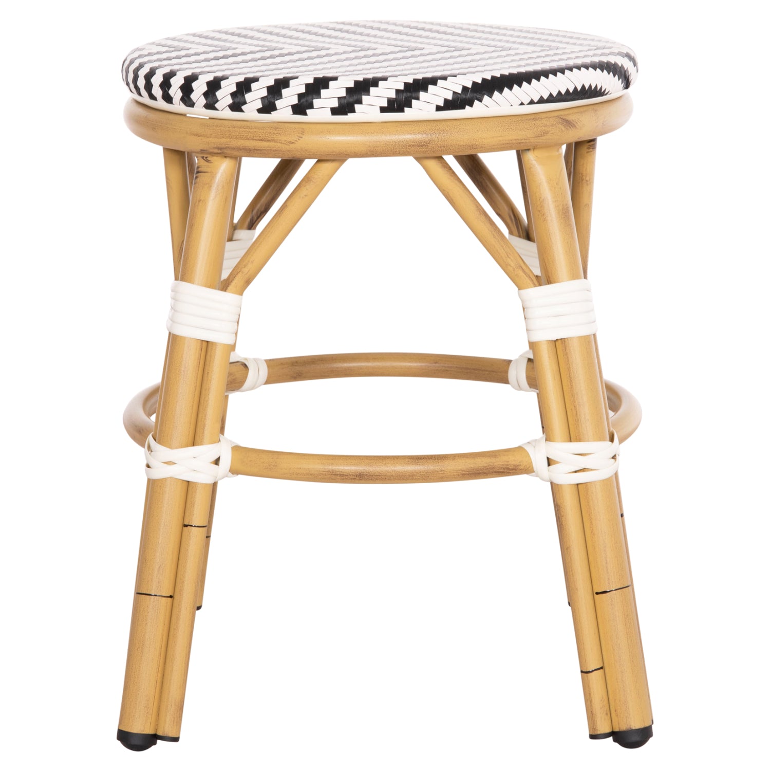 ΣΚΑΜΠΟ ΑΛΟΥΜΙΝΙΟΥ CHINO HM6285.03 BAMBOO LOOK-TEXTILENE ΛΕΥΚΟ-ΜΑΥΡΟ Φ36x46Υεκ. - Pakobazaar