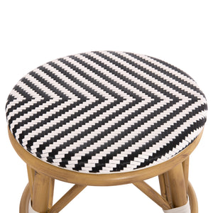 ΣΚΑΜΠΟ ΑΛΟΥΜΙΝΙΟΥ CHINO HM6285.03 BAMBOO LOOK-TEXTILENE ΛΕΥΚΟ-ΜΑΥΡΟ Φ36x46Υεκ. - Pakobazaar