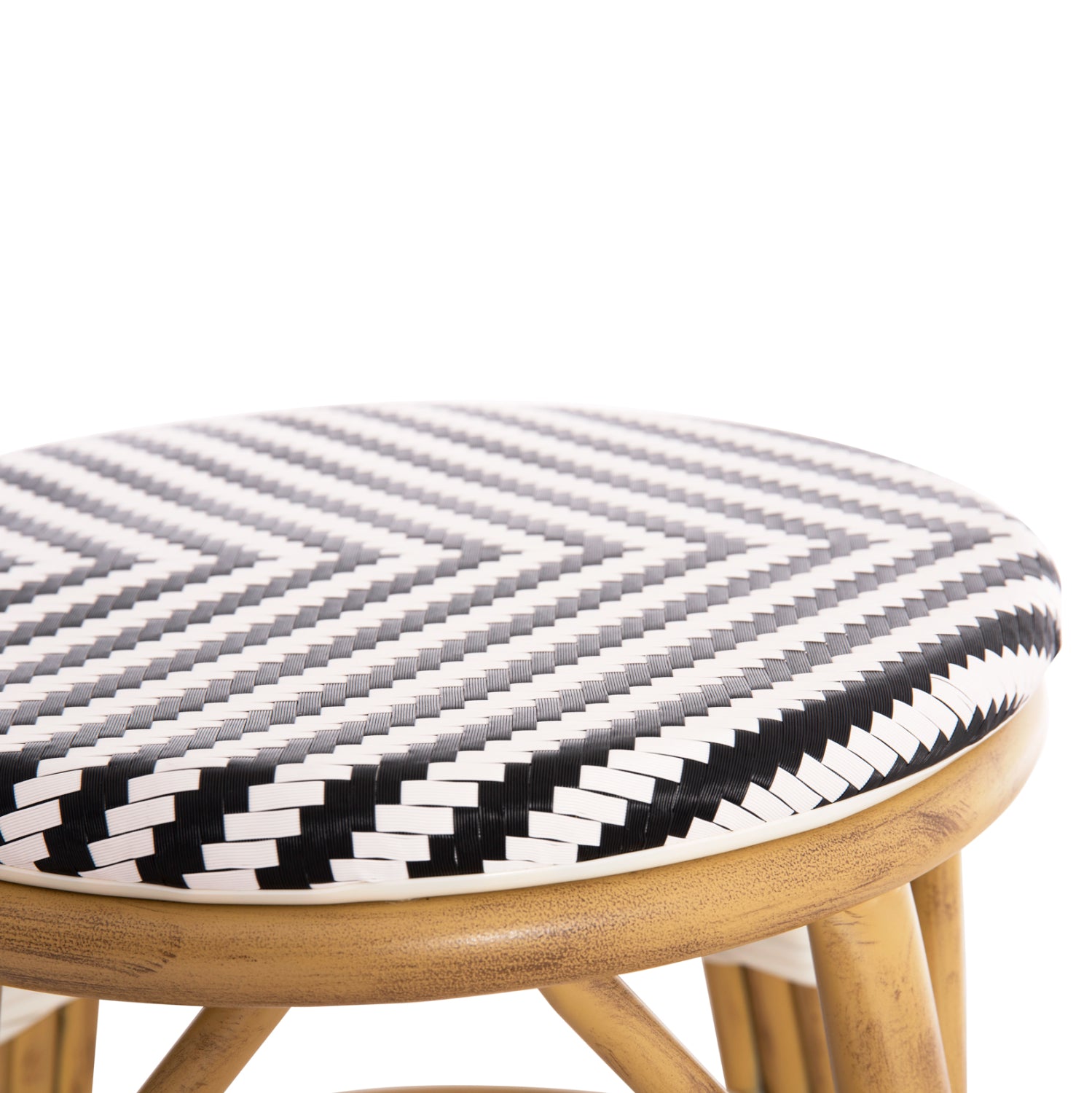 ΣΚΑΜΠΟ ΑΛΟΥΜΙΝΙΟΥ CHINO HM6285.03 BAMBOO LOOK-TEXTILENE ΛΕΥΚΟ-ΜΑΥΡΟ Φ36x46Υεκ. - Pakobazaar
