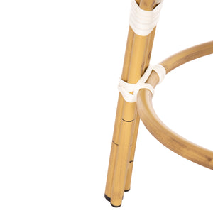 ΣΚΑΜΠΟ ΑΛΟΥΜΙΝΙΟΥ CHINO HM6285.03 BAMBOO LOOK-TEXTILENE ΛΕΥΚΟ-ΜΑΥΡΟ Φ36x46Υεκ. - Pakobazaar