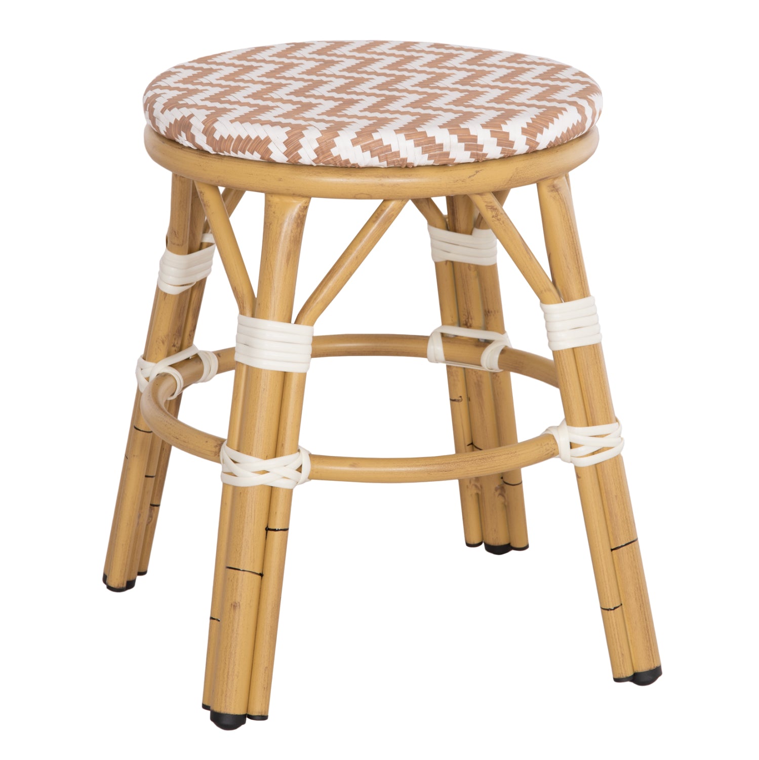 ΣΚΑΜΠΟ ΑΛΟΥΜΙΝΙΟΥ CHINO HM6285.04 BAMBOO LOOK-TEXTILENE ΛΕΥΚΟ-ΚΑΦΕ Φ36x46Υεκ. - Pakobazaar