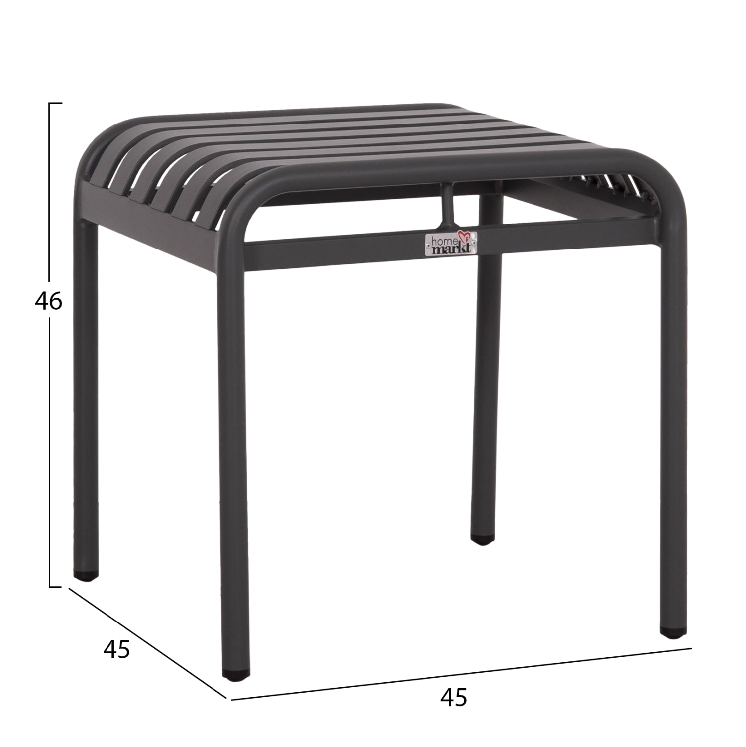 ΣΚΑΜΠΟ ΑΛΟΥΜΙΝΙΟΥ RACHEL HM6340.01 ΓΚΡΙ 45x45x46Υεκ. - Pakobazaar
