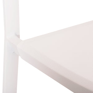 ΣΚΑΜΠΟ ΑΛΟΥΜΙΝΙΟΥ HM5892.12 ΜΕΣΑΙΟΥ ΥΨΟΥΣ RATTAN & TEXTLINE ΛΕΥΚΟ ΜΠΕΖ 55x56,5x99Y - Pakobazaar