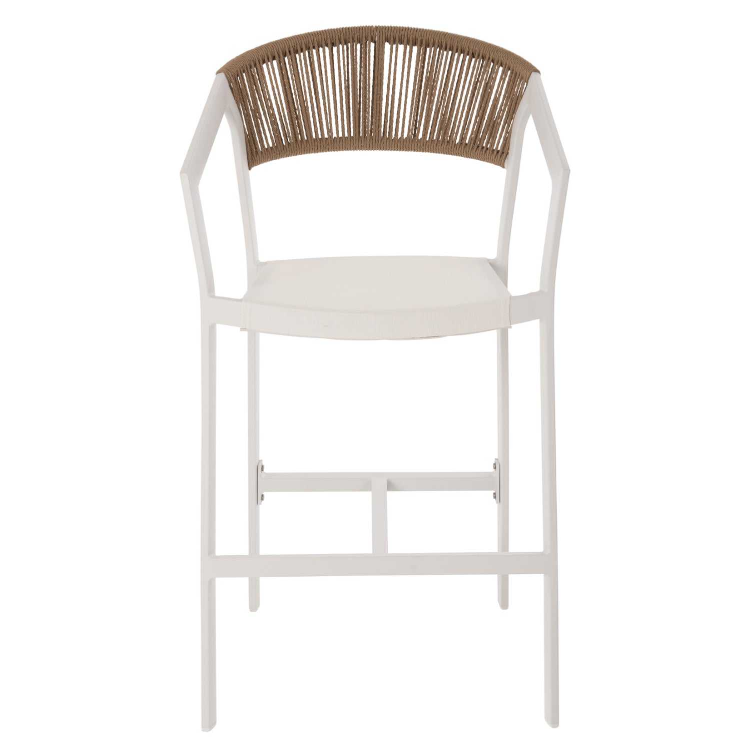 ΣΚΑΜΠΟ ΑΛΟΥΜΙΝΙΟΥ ΛΕΥΚΟ HM5892.32 ΜΕΣ. ΥΨΟΥΣ-ΜE RATTAN & TΕΧΤLINE 57x57x99,5Yεκ. - Pakobazaar