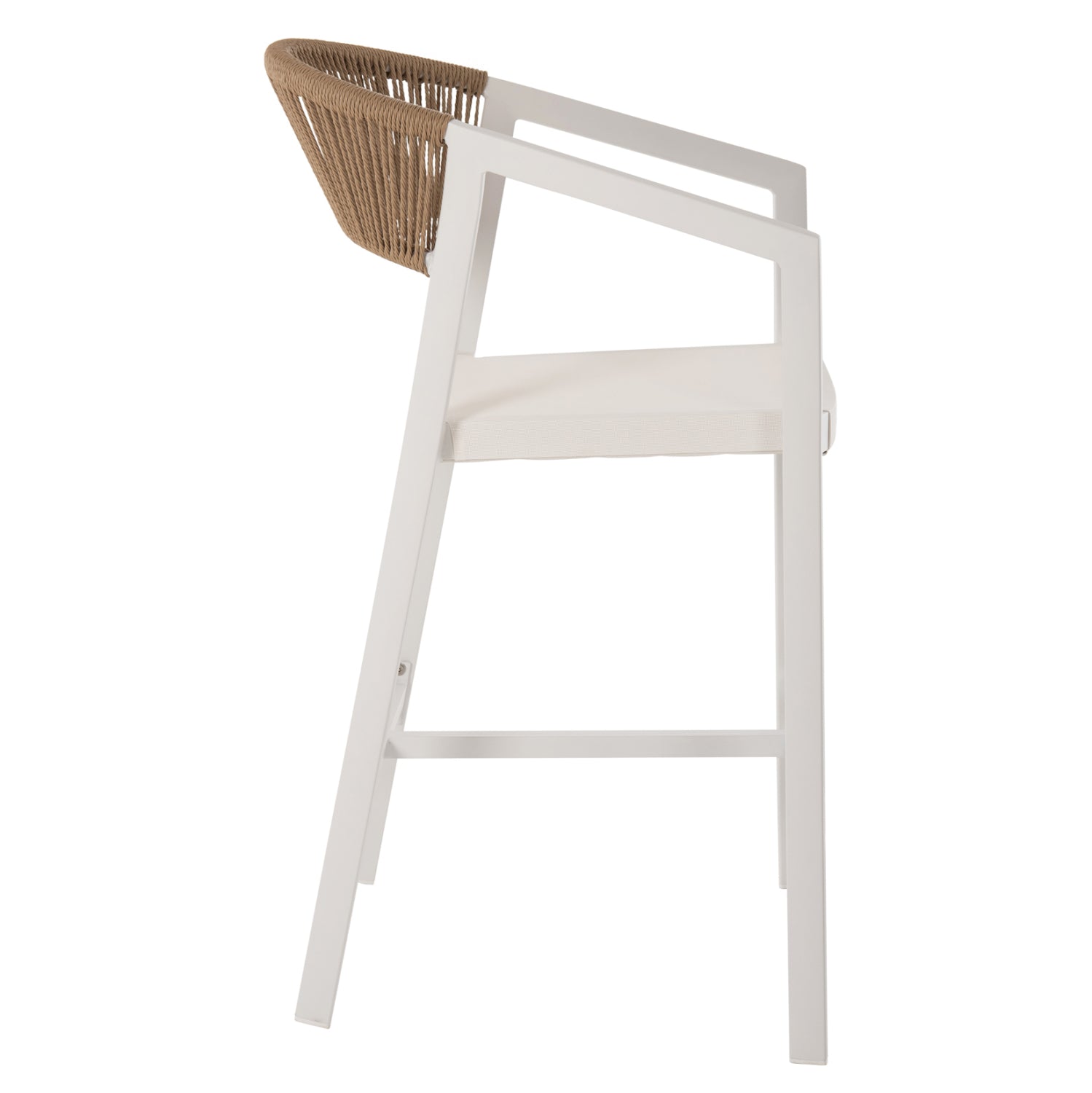 ΣΚΑΜΠΟ ΑΛΟΥΜΙΝΙΟΥ ΛΕΥΚΟ HM5892.32 ΜΕΣ. ΥΨΟΥΣ-ΜE RATTAN & TΕΧΤLINE 57x57x99,5Yεκ. - Pakobazaar