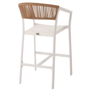 ΣΚΑΜΠΟ ΑΛΟΥΜΙΝΙΟΥ ΛΕΥΚΟ HM5892.32 ΜΕΣ. ΥΨΟΥΣ-ΜE RATTAN & TΕΧΤLINE 57x57x99,5Yεκ. - Pakobazaar