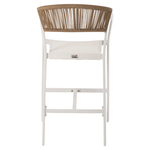 ΣΚΑΜΠΟ ΑΛΟΥΜΙΝΙΟΥ ΛΕΥΚΟ HM5892.32 ΜΕΣ. ΥΨΟΥΣ-ΜE RATTAN & TΕΧΤLINE 57x57x99,5Yεκ. - Pakobazaar