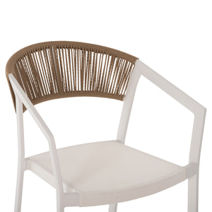 ΣΚΑΜΠΟ ΑΛΟΥΜΙΝΙΟΥ ΛΕΥΚΟ HM5892.32 ΜΕΣ. ΥΨΟΥΣ-ΜE RATTAN & TΕΧΤLINE 57x57x99,5Yεκ. - Pakobazaar