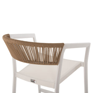 ΣΚΑΜΠΟ ΑΛΟΥΜΙΝΙΟΥ ΛΕΥΚΟ HM5892.32 ΜΕΣ. ΥΨΟΥΣ-ΜE RATTAN & TΕΧΤLINE 57x57x99,5Yεκ. - Pakobazaar