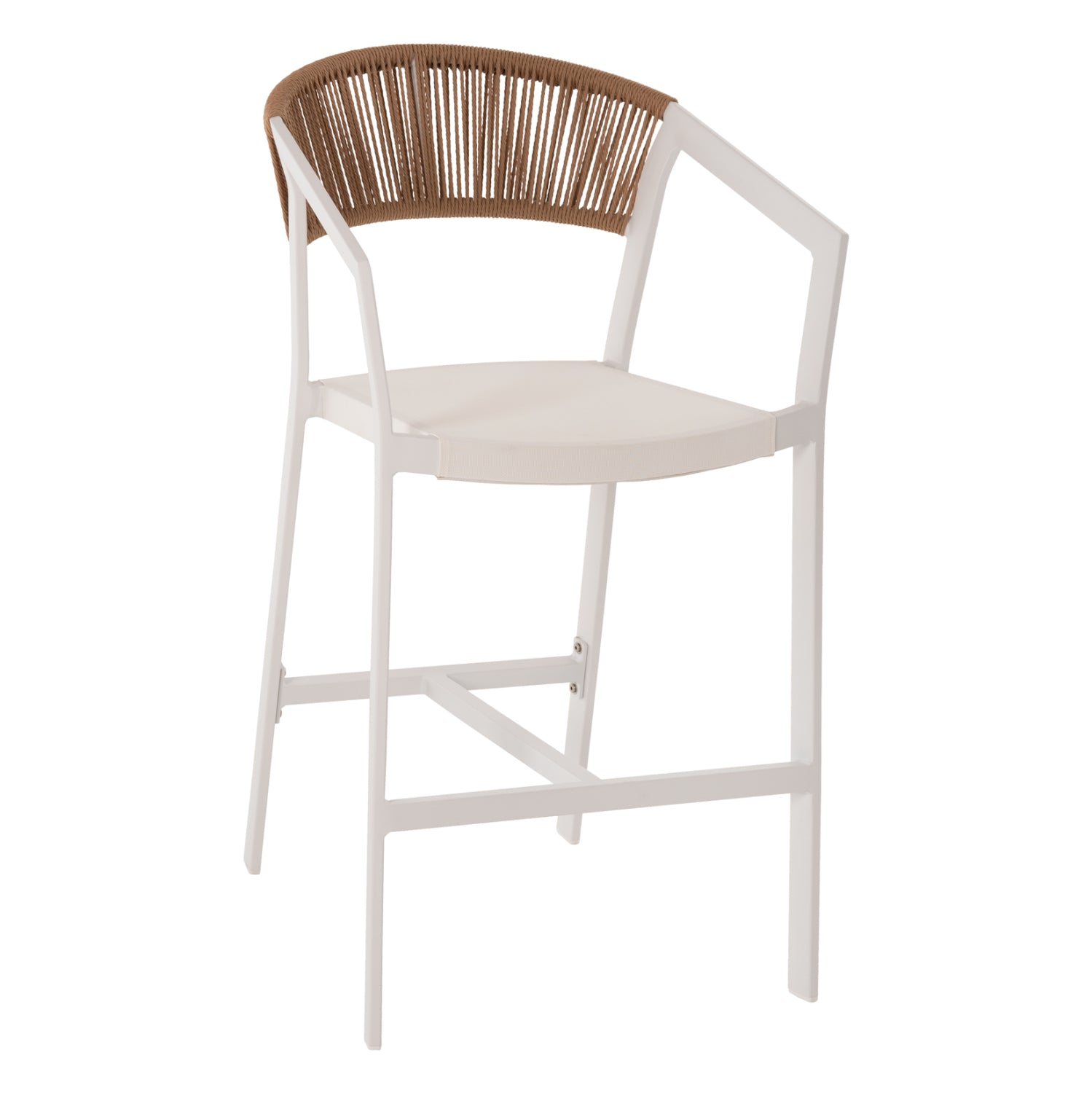 ΣΚΑΜΠΟ ΑΛΟΥΜΙΝΙΟΥ ΛΕΥΚΟ HM5892.32 ΜΕΣ. ΥΨΟΥΣ-ΜE RATTAN & TΕΧΤLINE 57x57x99,5Yεκ. - Pakobazaar