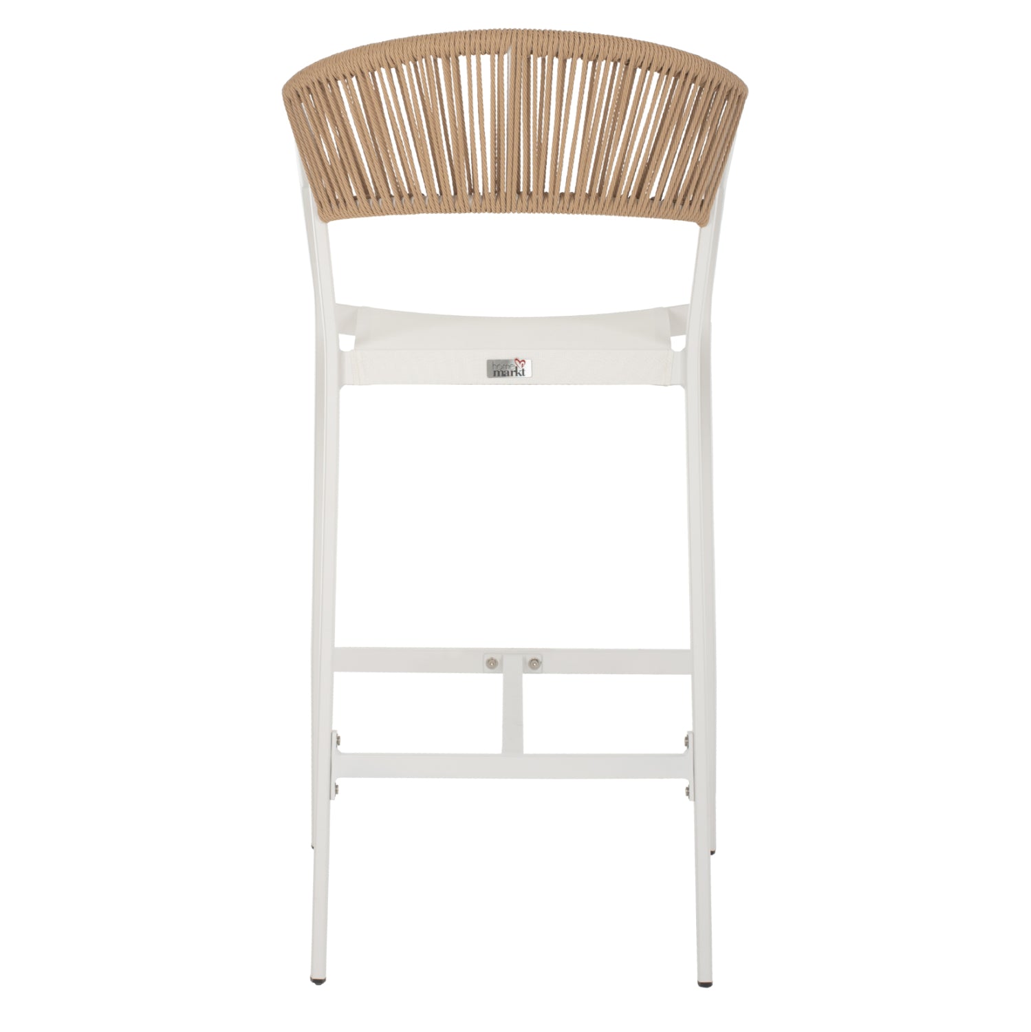 ΣΚΑΜΠΟ ΑΛΟΥΜΙΝΙΟΥ MIRI ΛΕΥΚΟ ΜΕ ΜΠΡΑΤΣΑ RATTAN & TEXTLINE 56x58x105Yεκ. HM5892.22 - Pakobazaar