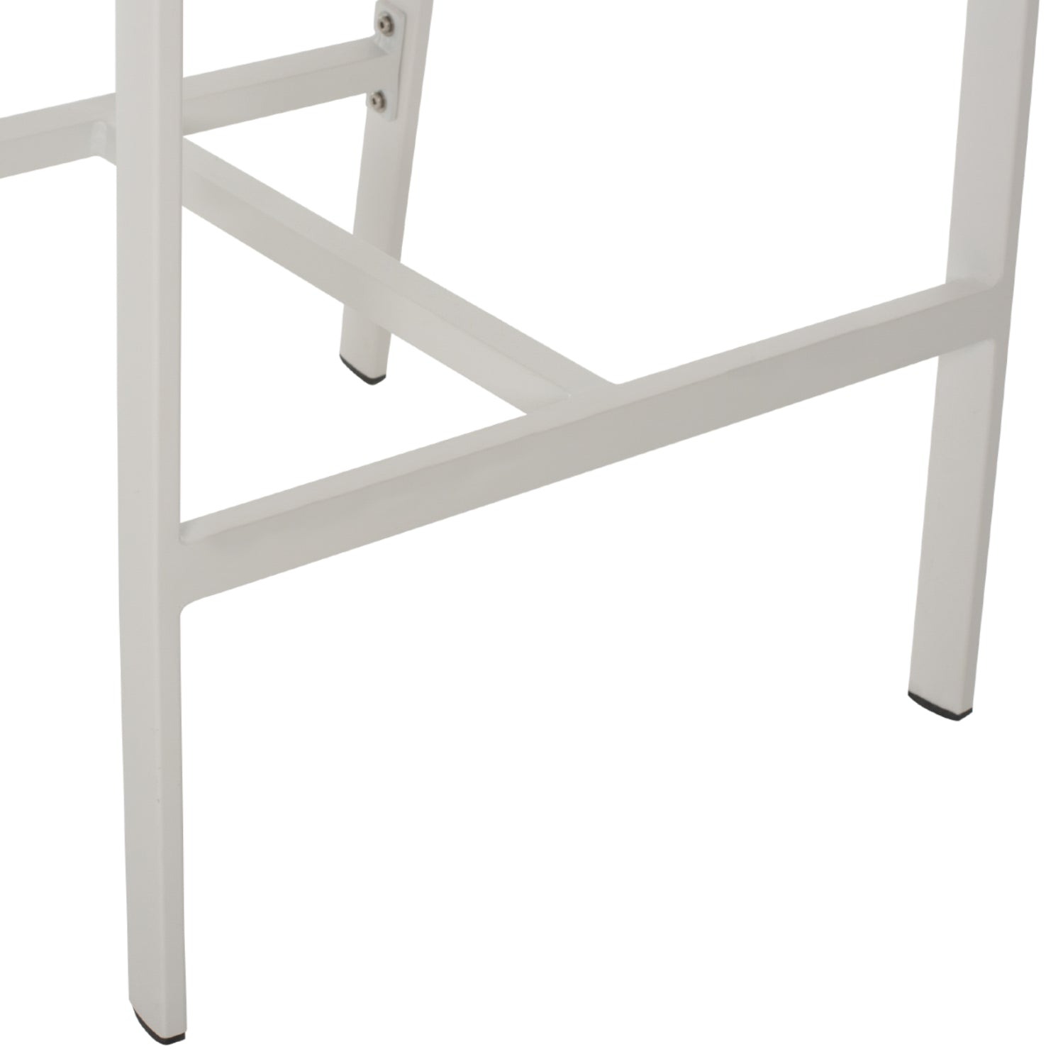 ΣΚΑΜΠΟ ΑΛΟΥΜΙΝΙΟΥ MIRI ΛΕΥΚΟ ΜΕ ΜΠΡΑΤΣΑ RATTAN & TEXTLINE 56x58x105Yεκ. HM5892.22 - Pakobazaar