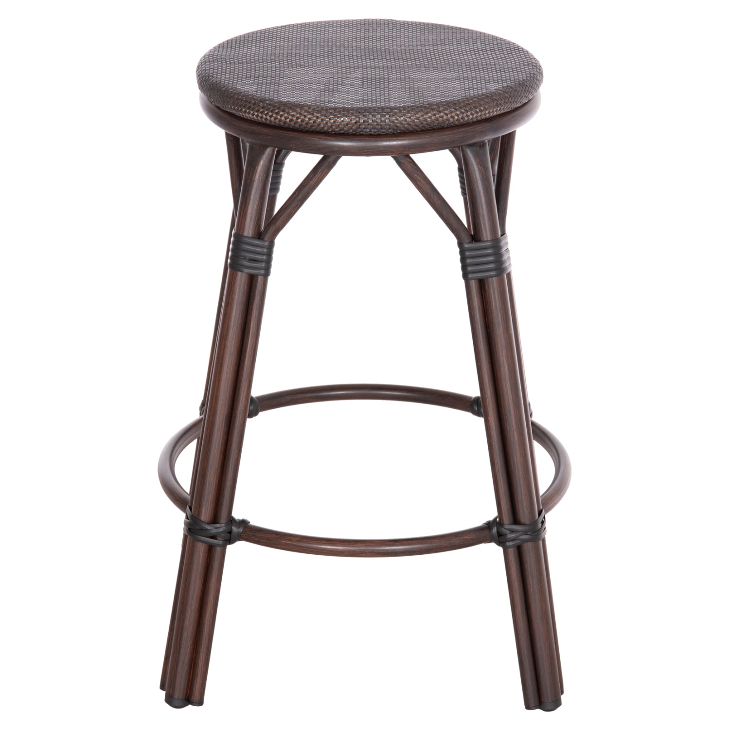 ΣΚΑΜΠΟ ΑΛΟΥΜΙΝΙΟΥ ΜΕΣ.ΥΨΟΥΣ CHINO HM6286.01 BAMBOO LOOK & TEXTILENE ΚΑΦΕ 43x43x65Υεκ - Pakobazaar