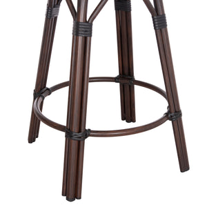 ΣΚΑΜΠΟ ΑΛΟΥΜΙΝΙΟΥ ΜΕΣ.ΥΨΟΥΣ CHINO HM6286.01 BAMBOO LOOK & TEXTILENE ΚΑΦΕ 43x43x65Υεκ - Pakobazaar