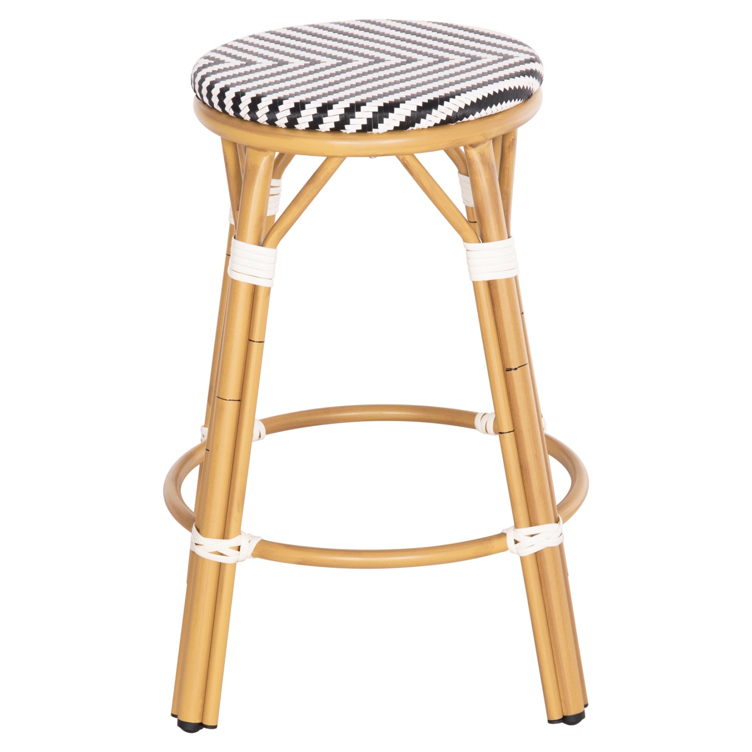 ΣΚΑΜΠΟ ΑΛΟΥΜΙΝΙΟΥ ΜΕΣ.ΥΨΟΥΣ CHINO HM6286.03 BAMBOO LOOK & TEXTILENE ΜΑΥΡΟ 43x43x65Υεκ - Pakobazaar