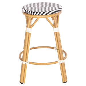ΣΚΑΜΠΟ ΑΛΟΥΜΙΝΙΟΥ ΜΕΣ.ΥΨΟΥΣ CHINO HM6286.03 BAMBOO LOOK & TEXTILENE ΜΑΥΡΟ 43x43x65Υεκ - Pakobazaar