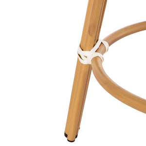 ΣΚΑΜΠΟ ΑΛΟΥΜΙΝΙΟΥ ΜΕΣ.ΥΨΟΥΣ CHINO HM6286.03 BAMBOO LOOK & TEXTILENE ΜΑΥΡΟ 43x43x65Υεκ - Pakobazaar