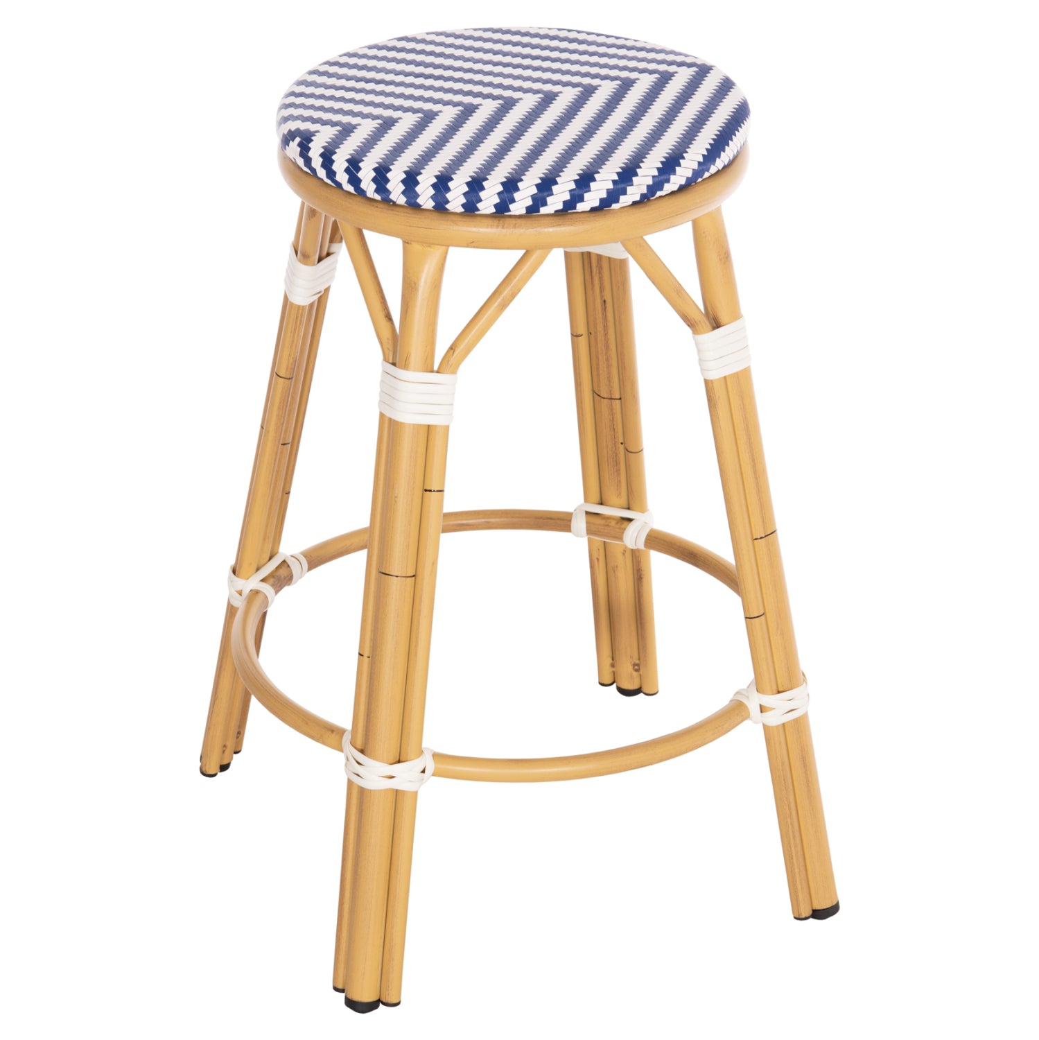 ΣΚΑΜΠΟ ΑΛΟΥΜΙΝΙΟΥ ΜΕΣ.ΥΨΟΥΣ CHINO HM6286.05 BAMBOO LOOK & TEXTILENE ΜΠΛΕ 43x43x65Υεκ - Pakobazaar