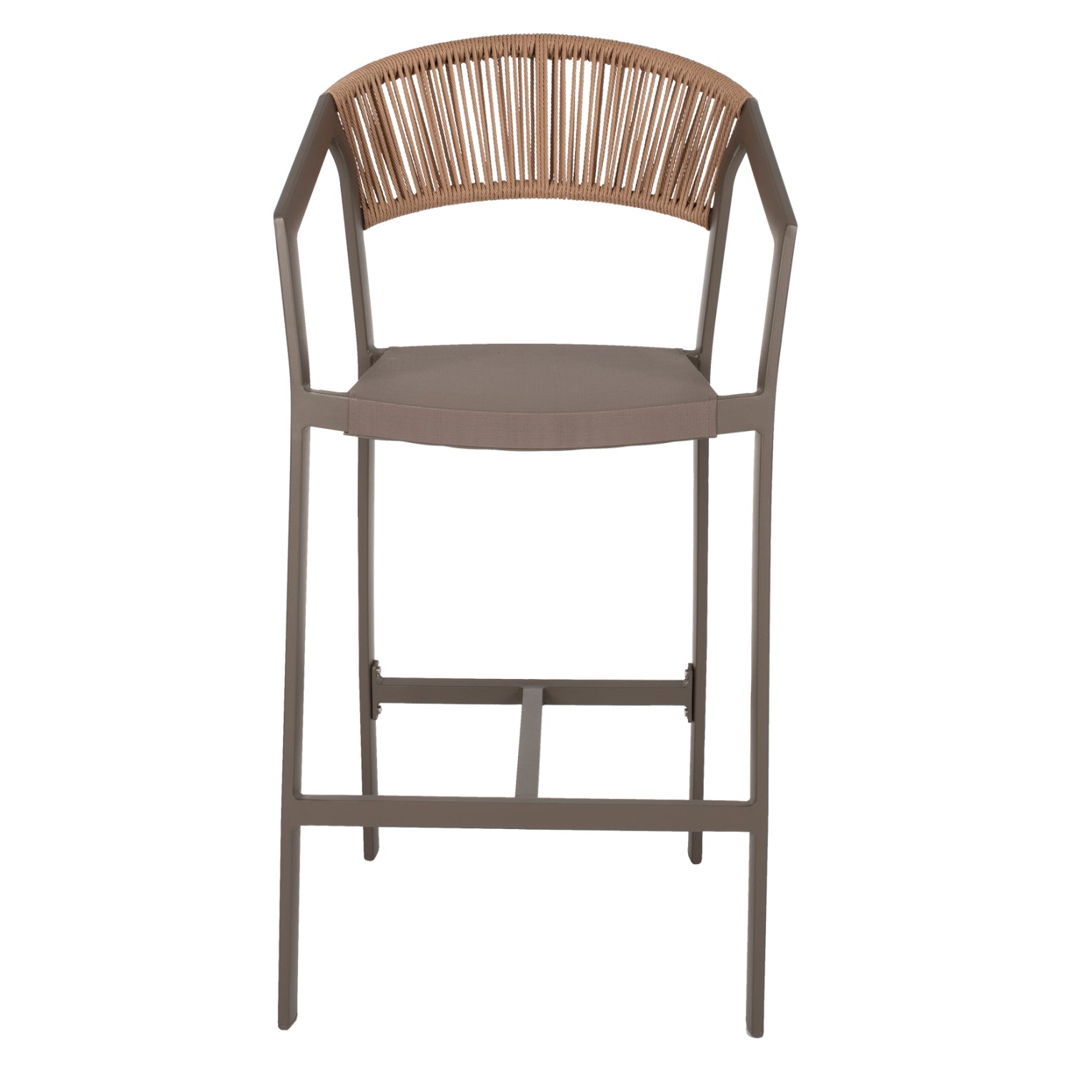 ΣΚΑΜΠΟ ΑΛΟΥΜΙΝΙΟΥ ΣΑΜΠΑΝΙ ΜΕ ΜΠΡΑΤΣΑ RATTAN & TEXTLINE 56x58x105Yεκ.HM5892.23 - Pakobazaar