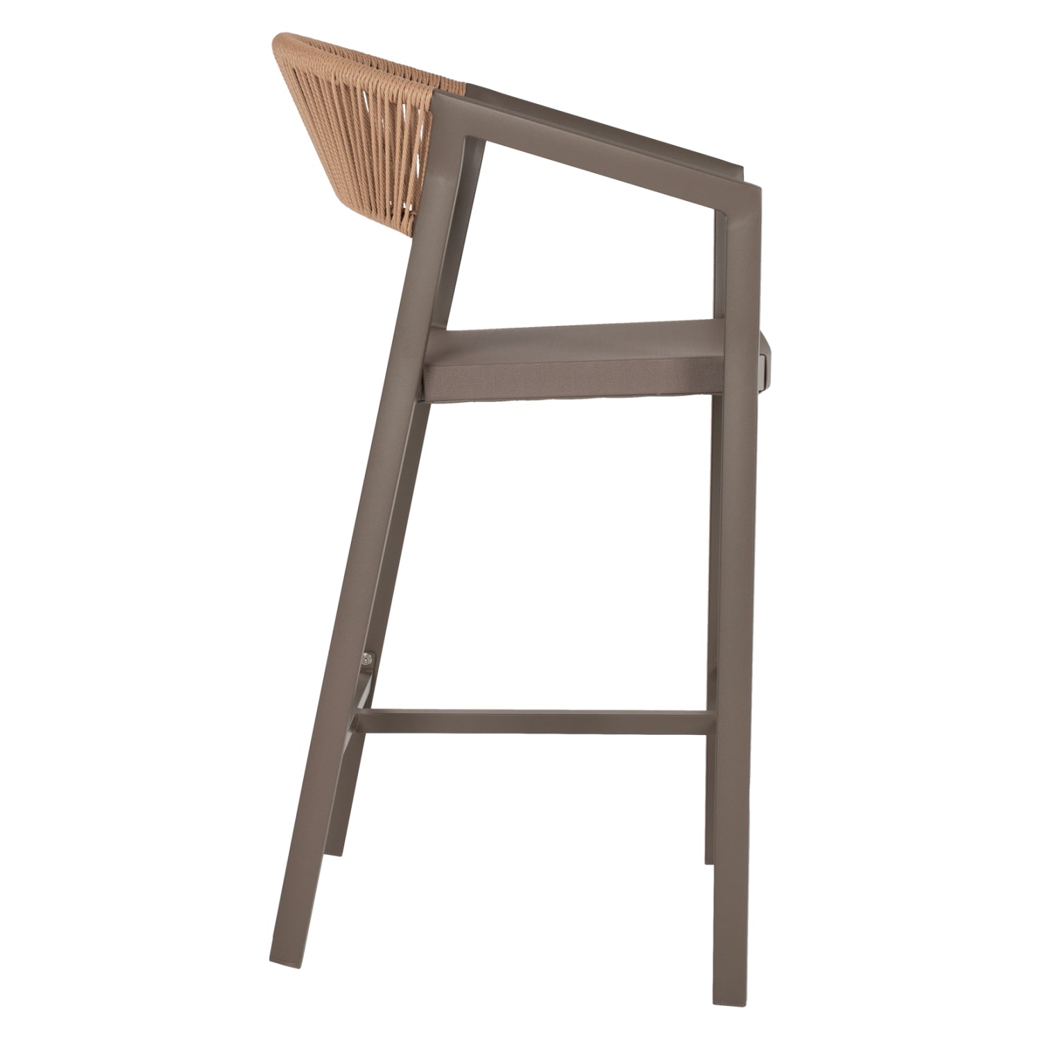 ΣΚΑΜΠΟ ΑΛΟΥΜΙΝΙΟΥ ΣΑΜΠΑΝΙ ΜΕ ΜΠΡΑΤΣΑ RATTAN & TEXTLINE 56x58x105Yεκ.HM5892.23 - Pakobazaar