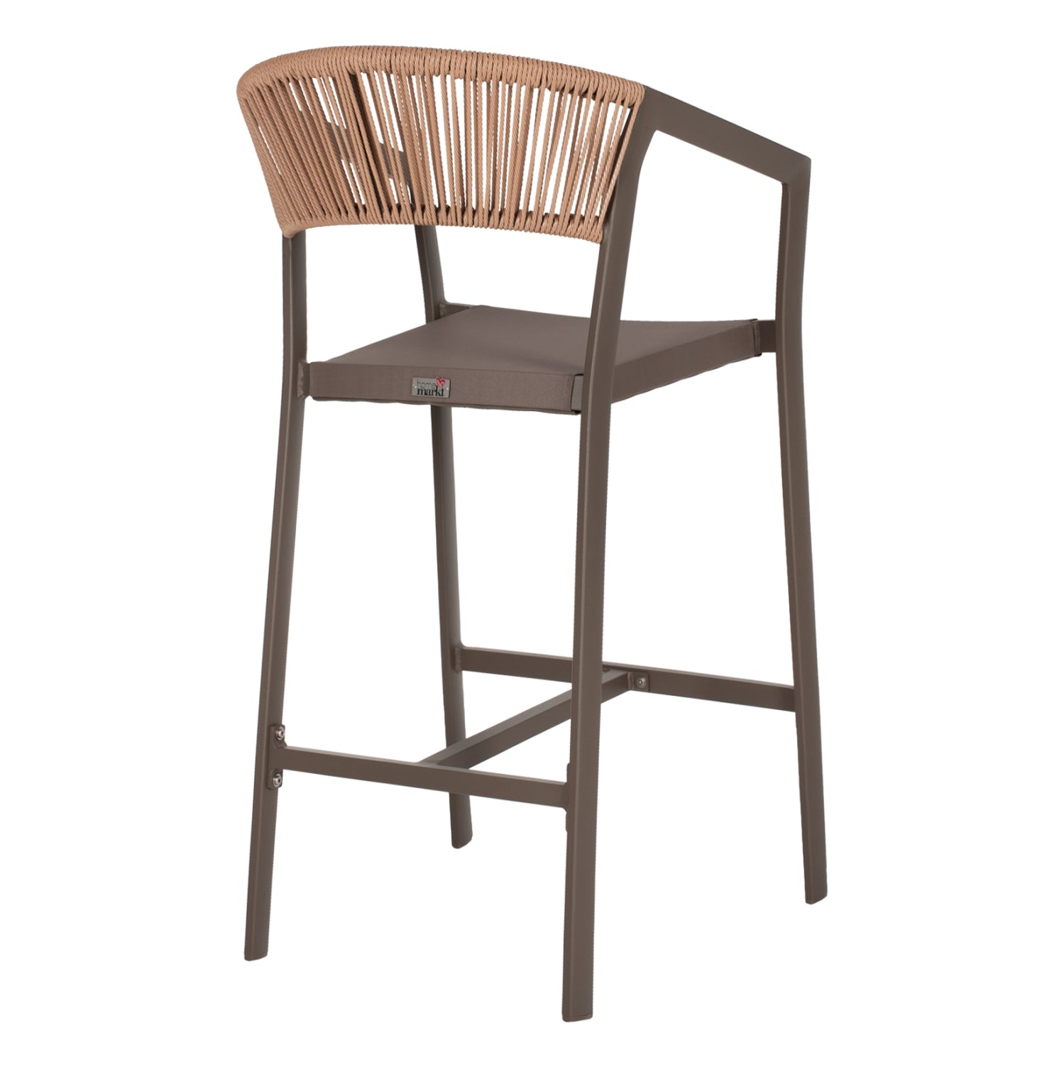 ΣΚΑΜΠΟ ΑΛΟΥΜΙΝΙΟΥ ΣΑΜΠΑΝΙ ΜΕ ΜΠΡΑΤΣΑ RATTAN & TEXTLINE 56x58x105Yεκ.HM5892.23 - Pakobazaar