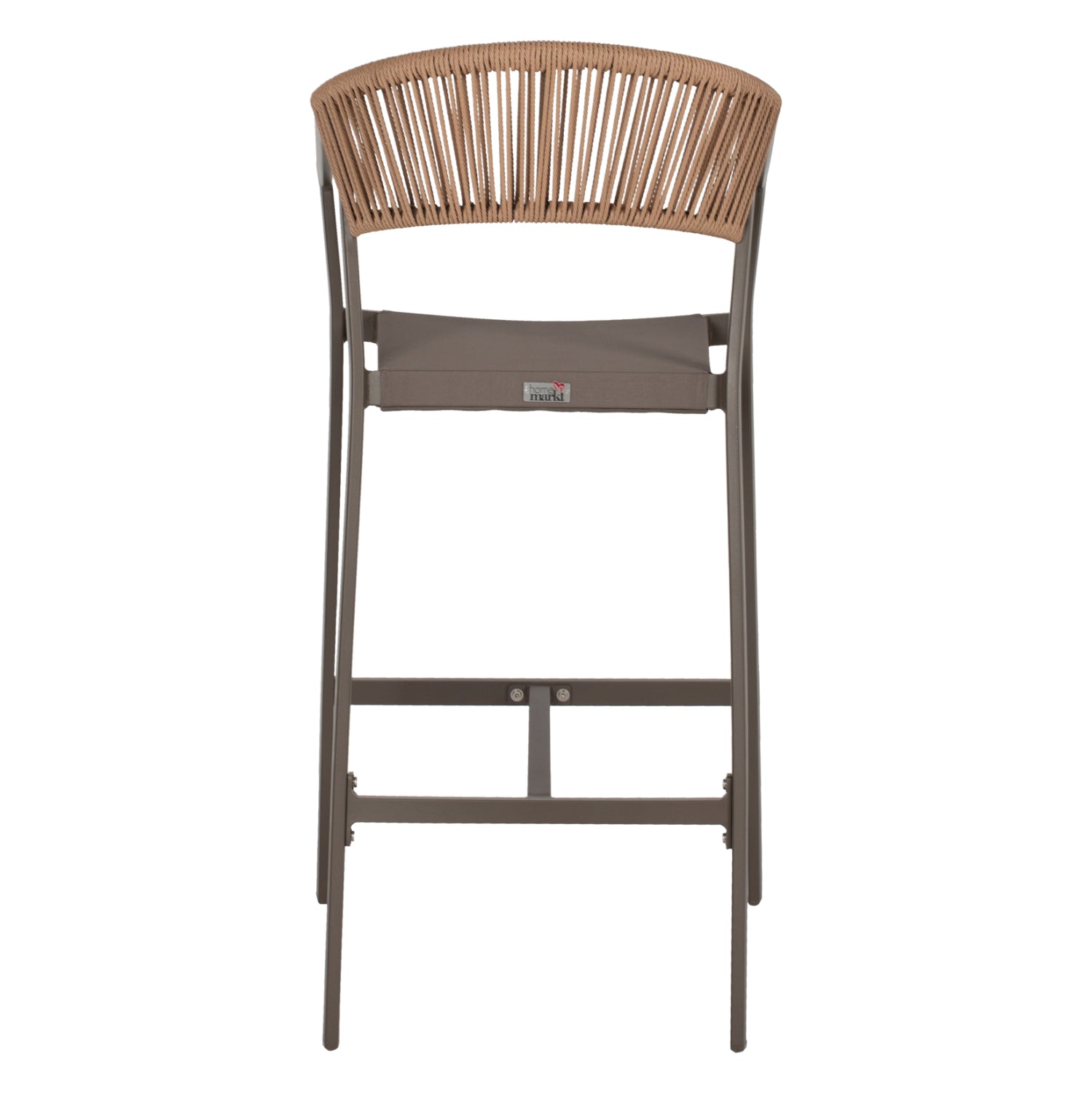 ΣΚΑΜΠΟ ΑΛΟΥΜΙΝΙΟΥ ΣΑΜΠΑΝΙ ΜΕ ΜΠΡΑΤΣΑ RATTAN & TEXTLINE 56x58x105Yεκ.HM5892.23 - Pakobazaar